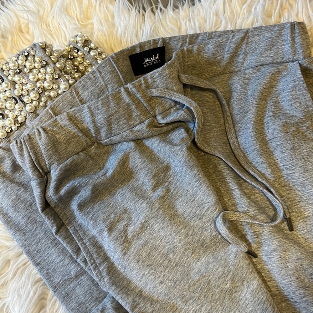 REVOLVE x Marled x Olivia Culpo Side Slit Jogger Pant in Heather Grey